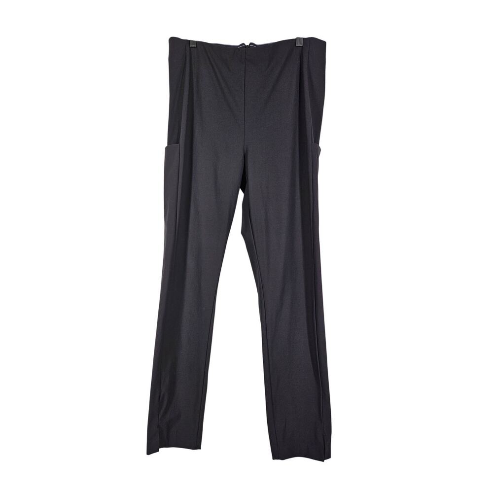 ATHLETA WOMEN'S BLACK RECYCLED NYLON BLEND STRETCH PANTS, SIDE POCKETS SIZE 16T